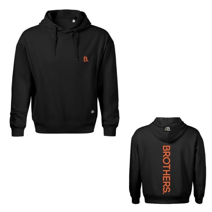 Mikina B. - Black & Orange - Velikost: 4XL