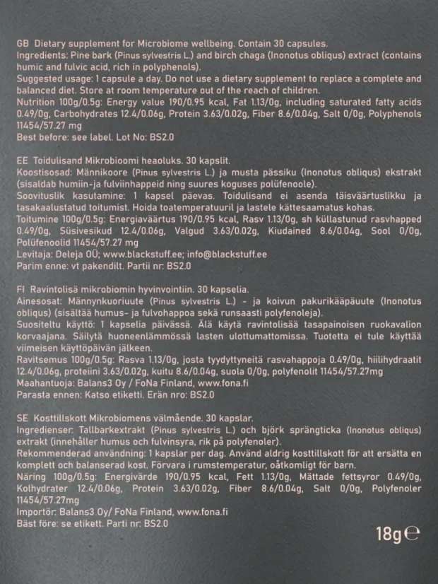 Black Stuff - Směs pro mikrobiom (30 kapslí)