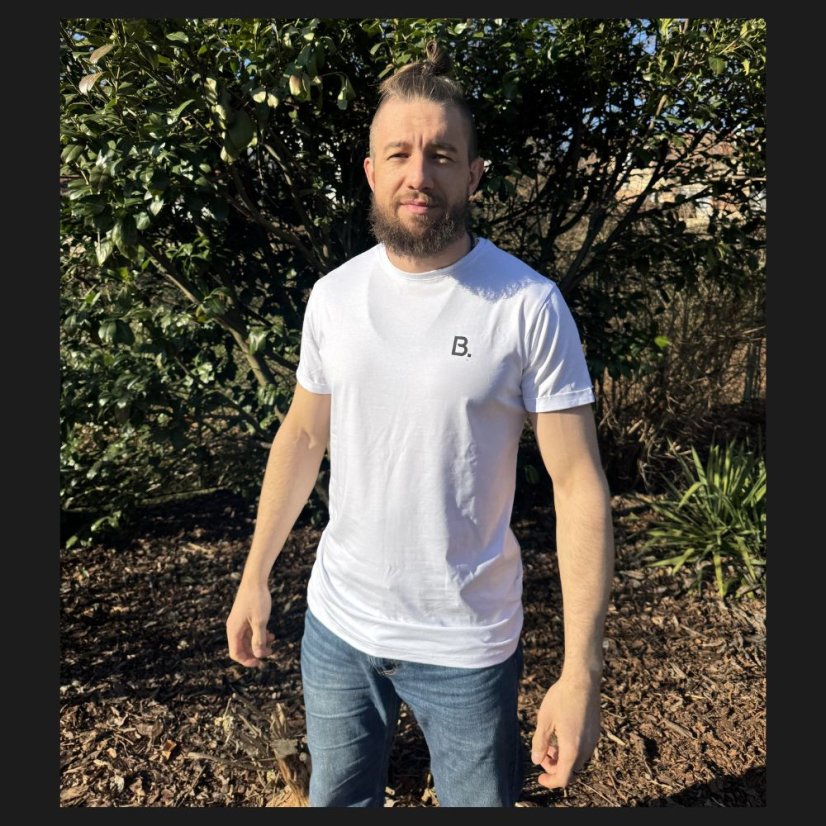 Tričko B. - Slim - White & Black